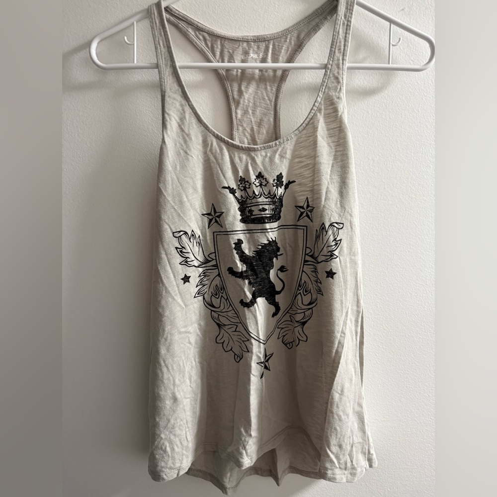 Express Cream Graphic Tank Top